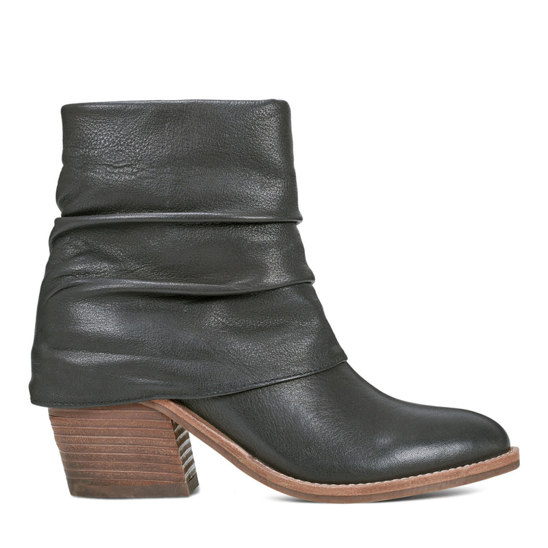 Savvy Block Heel Ruched Casual Booties