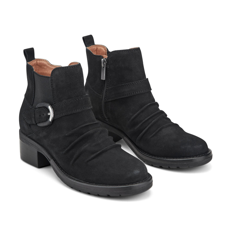 Zane Suede Ruched Booties