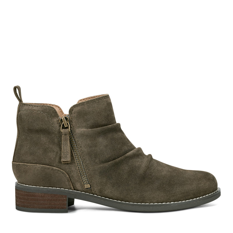 Nadya Round Toe Ruched Casual Booties