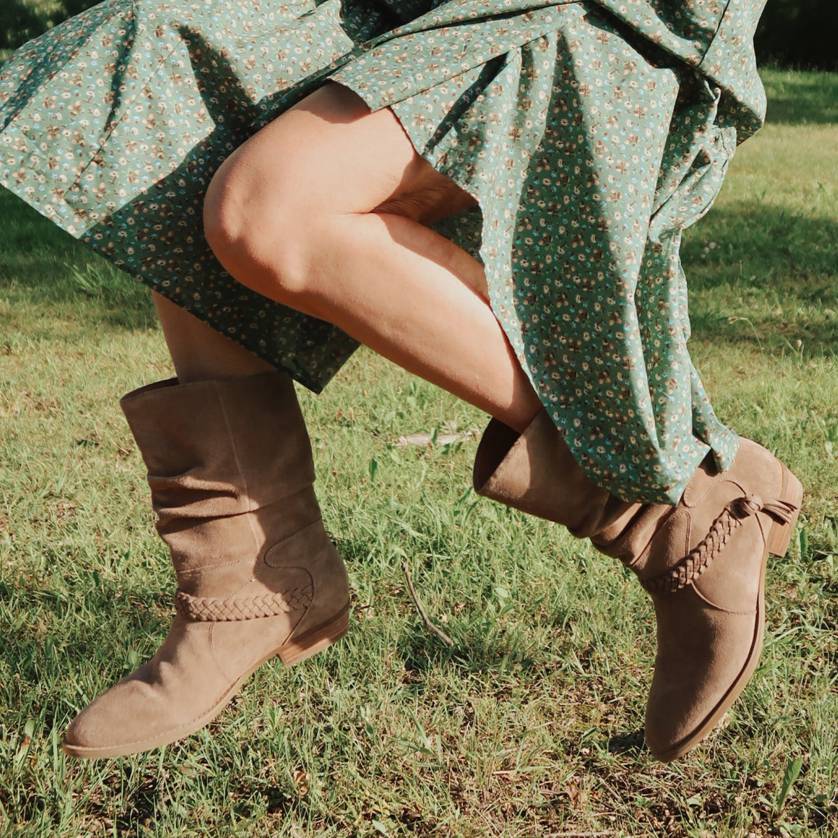 Printy Ruched Booties