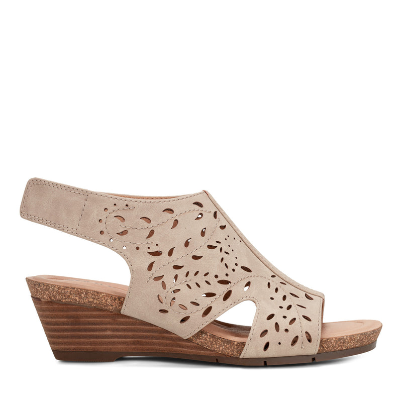 Halin Round Toe Casual Slingback Wedge Sandals